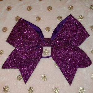 Purple Gitter Cheer Bow